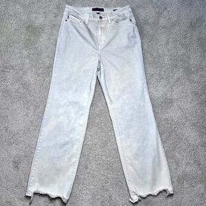 Judy Blue Straight Fit Light White Wash Blue Jeans Women 13 /31 High Rise Pants